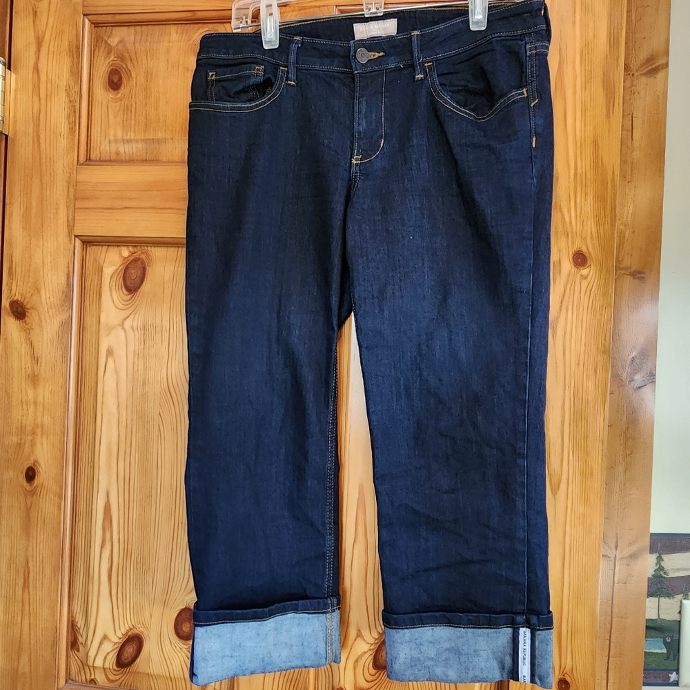 Banana Republic Dark Blue Skinny Fit Capris, Size 31/12